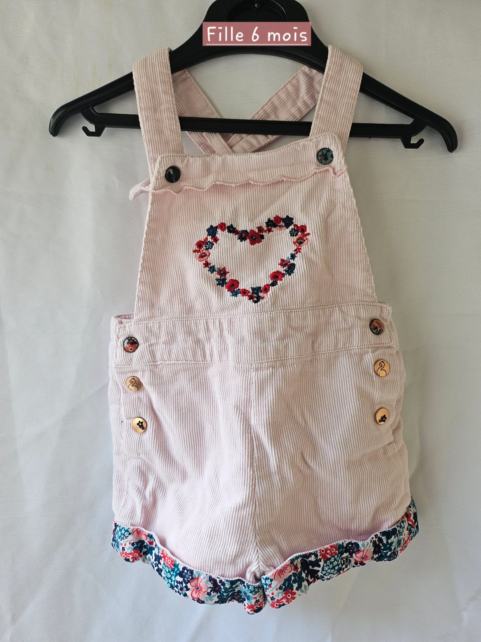 Salopette short 6 mois